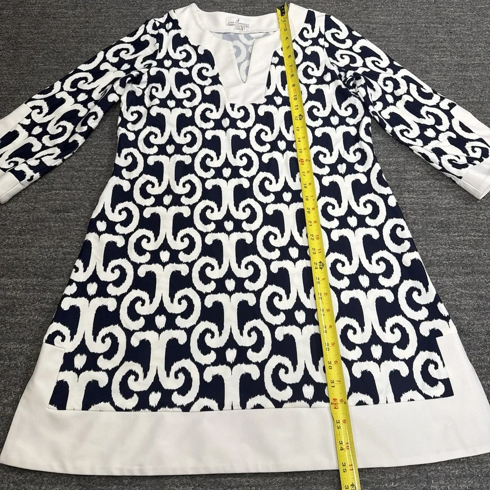 Jude Connally Holly Tunic Dress Women Large Blue White Beach Resort Coastal - Picture 4 of 9